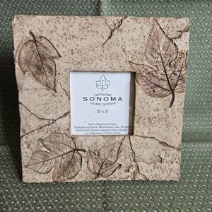 Tan Leaf Design Photo Frame